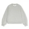 GANNI Software Isoli Puff Sleeve Crew Neck Sweatshirt (Paloma Melange)