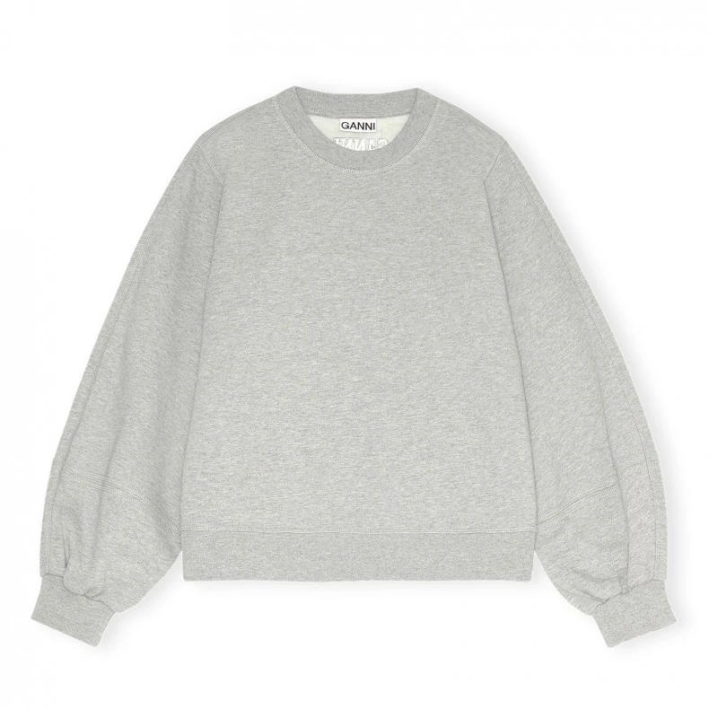 GANNI Software Isoli Puff Sleeve Crew Neck Sweatshirt (Paloma Melange) 3 GANNI Software Isoli Puff Sleeve Crew Neck Sweatshirt (Paloma Melange)