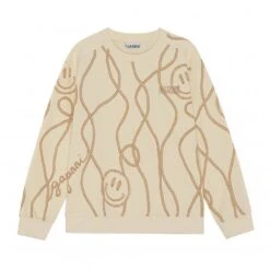 GANNI Software Isoli Rope Print Drop Shoulder Crew Neck Sweatshirt (Ganni Symbols Multi)