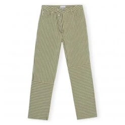 GANNI Stripe Denim Cutline Figni Jeans (Stripe Loden Green)