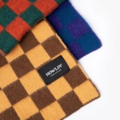 Howlin' Cosmic Checkerboard Scarf (Stardust) -Streetwear Store howlin cosmic checkerboard scarf stardust how aw23 ccs srd 0002 2
