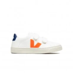 Juniors' Véja Esplar Velcro Chromefree (White/Orange Fluo/Cobalt)