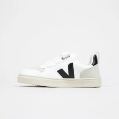 Juniors' Véja V-10 Velcro CWL (White/Black) -Streetwear Store juniors veja v 10 velcro cwl white black cxv072565j 2