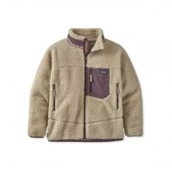 Kids' Patagonia Retro-X Fleece Jacket (Natural W/Hyssop Purple)