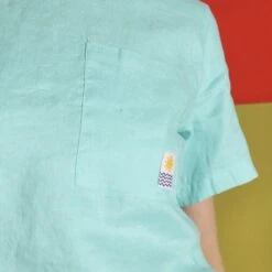 L.F.Markey Basic Linen T-Shirt (Aqua) -Streetwear Store l f markey basic linen t shirt aqua basictee607 0003 3