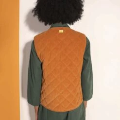 L.F.Markey Flint Waistcoat (Ochre) -Streetwear Store l f markey flint waistcoat ochre flintwa214 0003 3