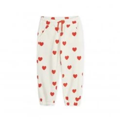 Mini Rodini Hearts Fleece Trouser (Off White)