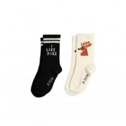 Mini Rodini Hike+Deer Socks 2-Pack (Black)