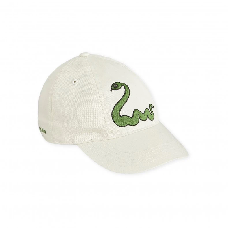 Mini Rodini Snake Embroidered Cap (Off White) 3 Mini Rodini Snake Embroidered Cap (Off White)