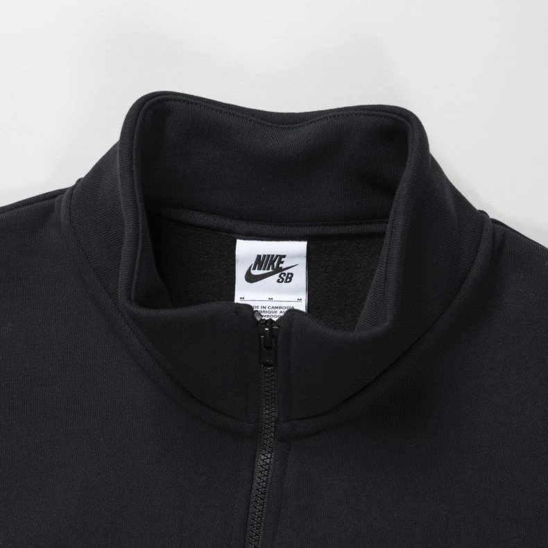 Nike SB Premium Half Zip Mock Neck Sweatshirt (Black/White) 5 Nike SB Premium Half Zip Mock Neck Sweatshirt (Black/White) - Image 3