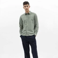Norse Projects Osvald Tencel Shirt (Dried Sage Green) -Streetwear Store norse projects osvald tencel shirt dried sage green n40 0594 8061 0002 2