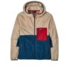 Patagonia Microdini Hooded Fleece (Tidepool Blue W/Oar Tan)