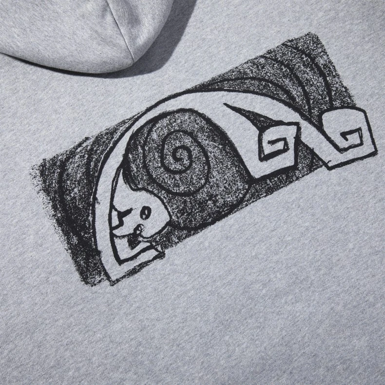 Polar Skate Co. Dave Yoga Trippin' Pullover Hooded Sweatshirt (Heather Grey) 6 Polar Skate Co. Dave Yoga Trippin' Pullover Hooded Sweatshirt (Heather Grey) - Image 4