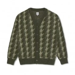 Polar Skate Co. Louis Houndstooth Cardigan (Green)