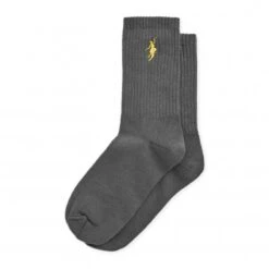 Polar Skate Co. No Comply Socks (Graphite/Yellow)