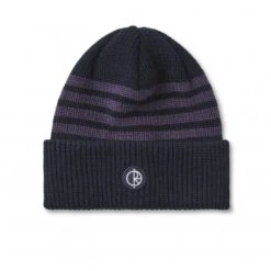 Polar Skate Co. Stripe Merino Beanie (Navy/Purple)