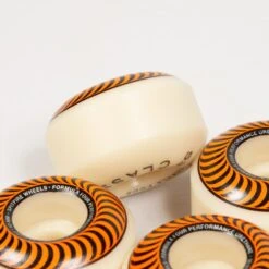 Spitfire Formula Four Classics 99DU Skateboard Wheels 53mm (Orange) -Streetwear Store spitfire formula four classics 99du skateboard wheels 53mm orange spi skw 9074 1