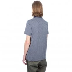 Sunspel Cotton Jacquard Polo Shirt (Navy/Off White) -Streetwear Store sunspel cotton jacquard polo shirt navy off white 3