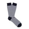 Sunspel Long Staple Stripe Cotton Sock (White/Navy) -Streetwear Store sunspel long staple stripe cotton sock white navy msoc9195es staa cat