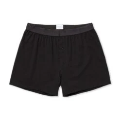 Sunspel Superfine Cotton One-Button Shorts (Black)