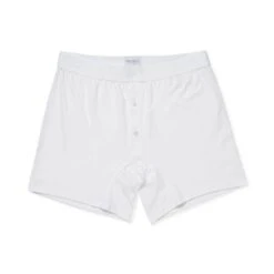 Sunspel Superfine Cotton Two-Button Shorts (White)