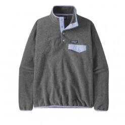 Women's Patagonia LW Synchilla Snap-T Pullover Fleece (Nickel W/Pale Periwinkle)