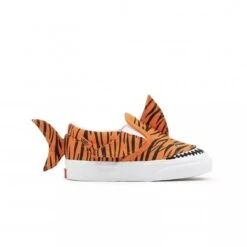 Toddlers' Vans Slip-On Velcro 'Tiger Shark' (Orange Tiger/True White)