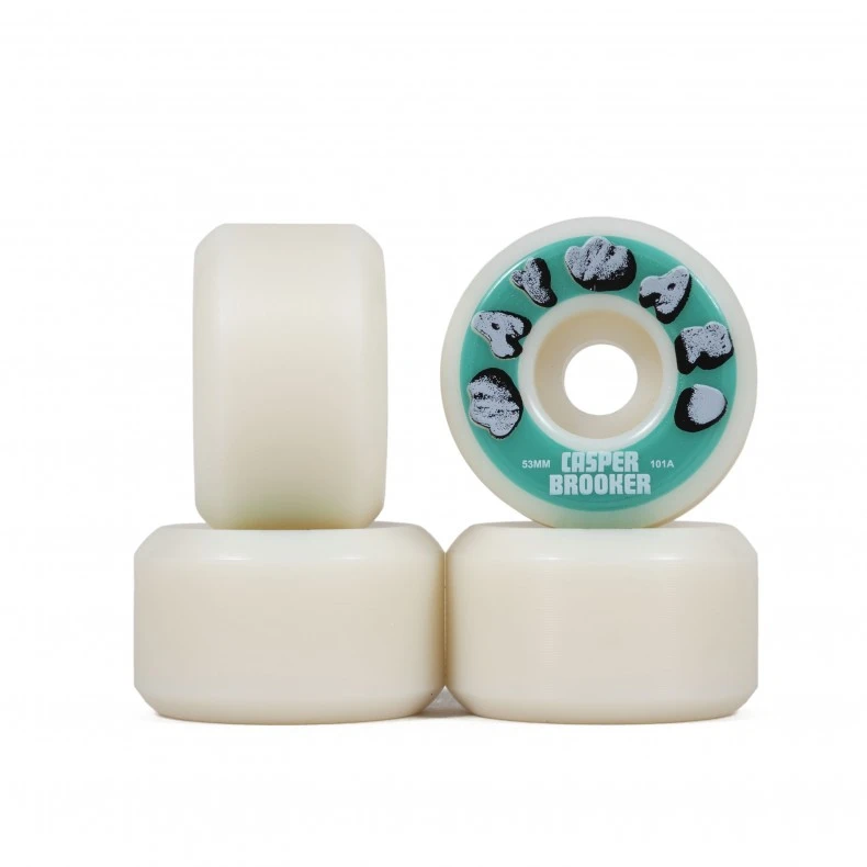 Wayward Wheel Co. Casper Brooker Funnel Pro Skateboard Wheels 53mm (White/Turquoise) 3 Wayward Wheel Co. Casper Brooker Funnel Pro Skateboard Wheels 53mm (White/Turquoise)