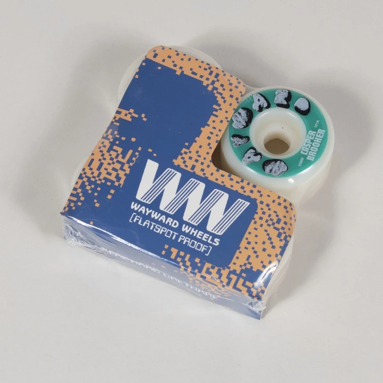 Wayward Wheel Co. Casper Brooker Funnel Pro Skateboard Wheels 53mm (White/Turquoise) 6 Wayward Wheel Co. Casper Brooker Funnel Pro Skateboard Wheels 53mm (White/Turquoise) - Image 4