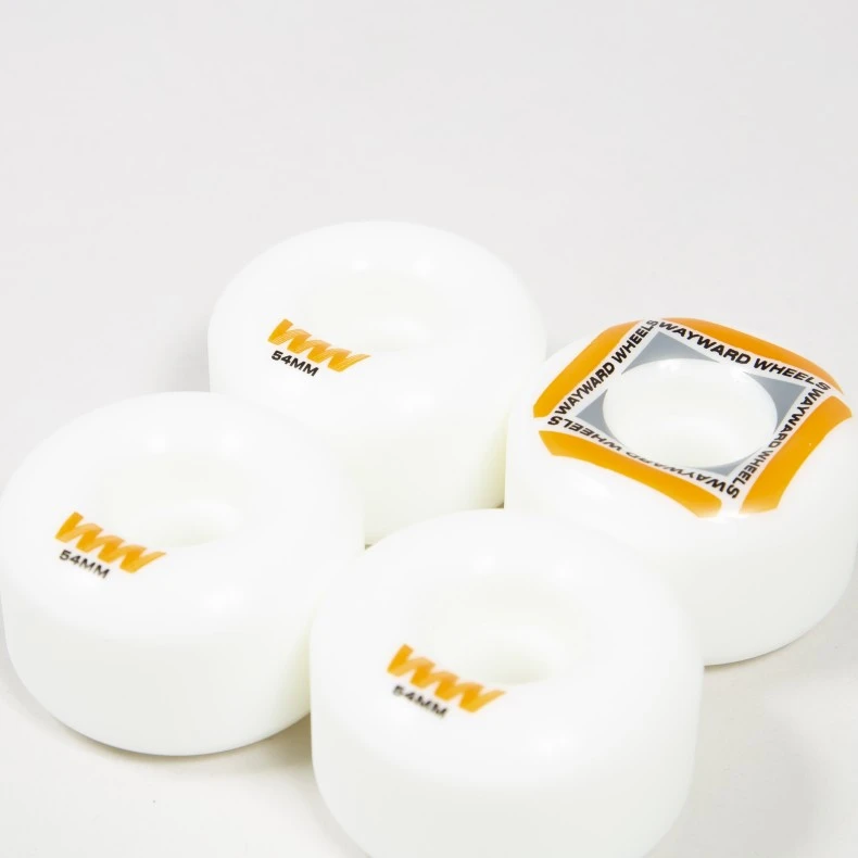 Wayward Wheel Co. Waypoint Skateboard Wheels 54mm (White/Orange) 4 Wayward Wheel Co. Waypoint Skateboard Wheels 54mm (White/Orange) - Image 2