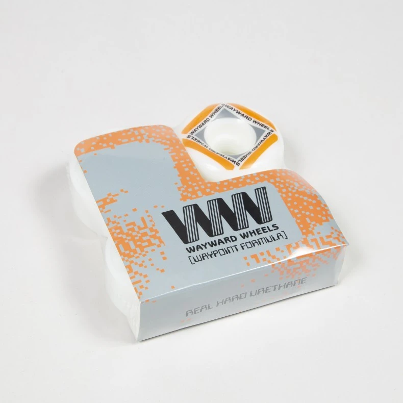 Wayward Wheel Co. Waypoint Skateboard Wheels 54mm (White/Orange) 6 Wayward Wheel Co. Waypoint Skateboard Wheels 54mm (White/Orange) - Image 4