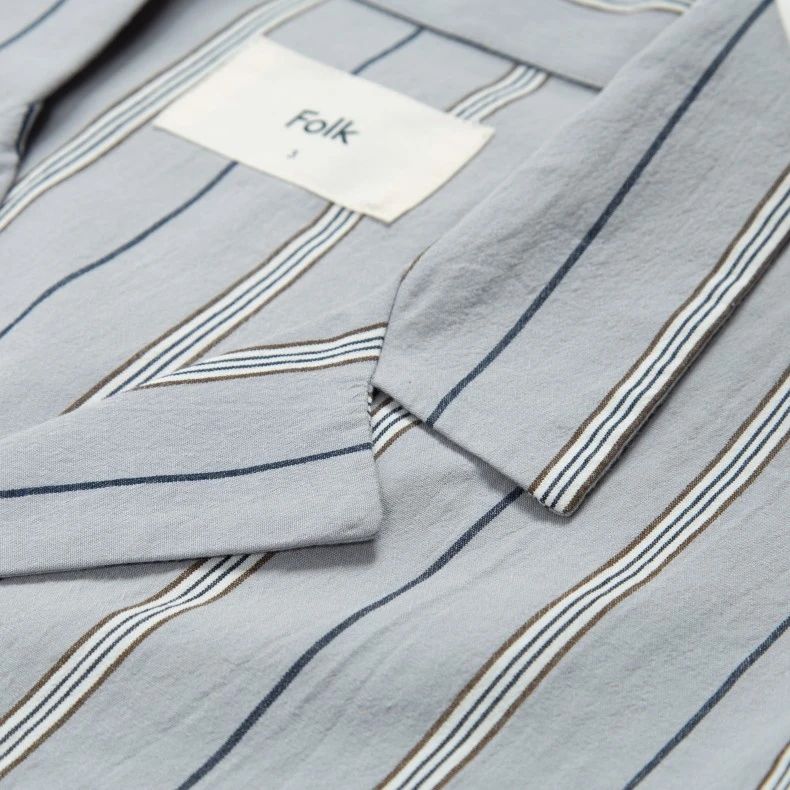 Women's Folk Long Sleeve Soft Collar Shirt (Pyjama Stripe) 5 Women's Folk Long Sleeve Soft Collar Shirt (Pyjama Stripe) - Image 3