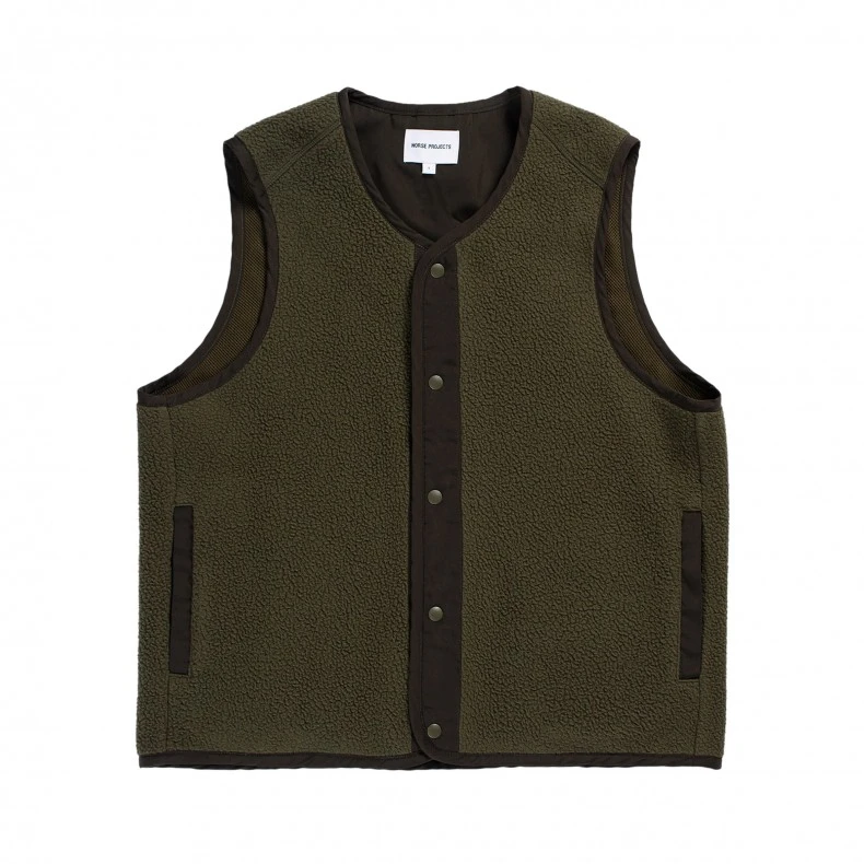 Women's Norse Projects Ottilie Fleece Gilet (Ivy Green) 3 Women's Norse Projects Ottilie Fleece Gilet (Ivy Green)
