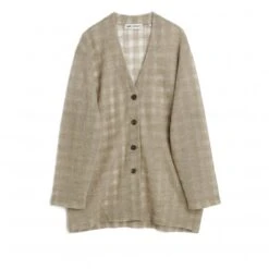 Women's Our Legacy Midline Cardigan (Grey Disintegration Check)