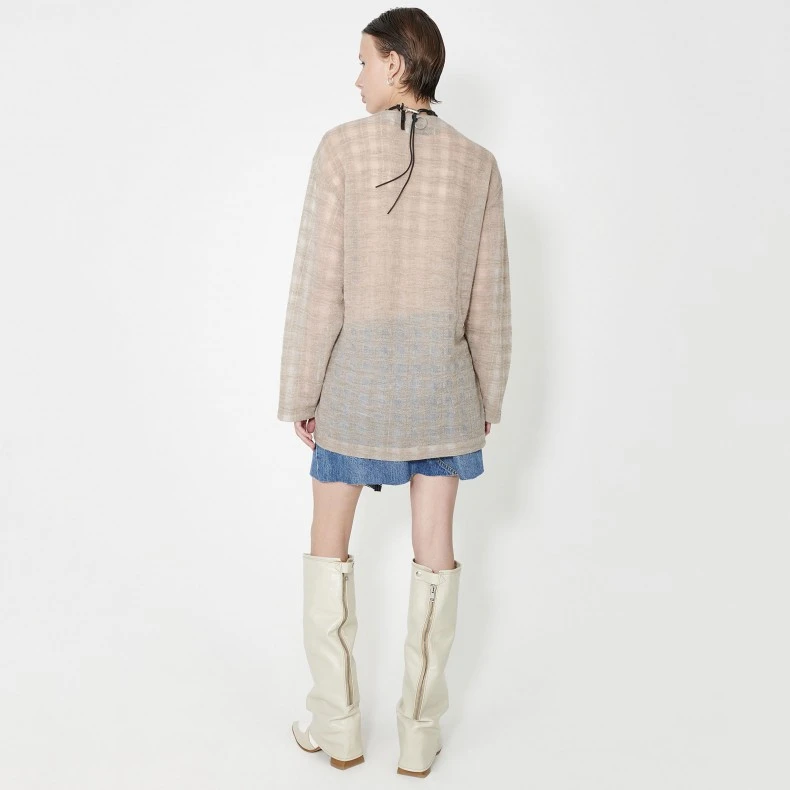 Women's Our Legacy Midline Cardigan (Grey Disintegration Check) 5 Women's Our Legacy Midline Cardigan (Grey Disintegration Check) - Image 3