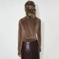 Women's Our Legacy Slim Zip Long Sleeve (Scoobie Stripe Velour) -Streetwear Store women s our legacy slim zip long sleeve scoobie stripe velour w4236ss 0003 3