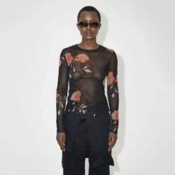 Women's Our Legacy Super Slim Long Sleeve (Nocturnal Flower Print) -Streetwear Store women s our legacy super slim long sleeve nocturnal flower print w4236snf 0003 3