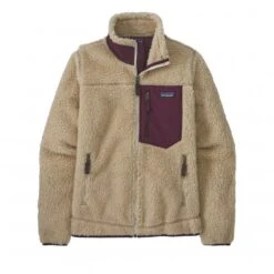 Women's Patagonia Classic Retro-X Fleece Jacket (Dark Natural W/Night Plum)