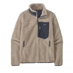 Women's Patagonia Classic Retro-X Fleece Jacket (Natural W/Smolder Blue)