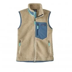 Women's Patagonia Classic Retro-X Fleece Vest (Dark Natural W/Wavy Blue)
