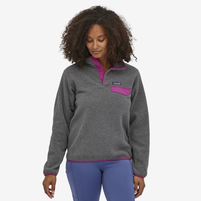 Women's Patagonia LW Synchilla Snap-T Pullover Fleece (Nickel W/Amaranth Pink) 4 Women's Patagonia LW Synchilla Snap-T Pullover Fleece (Nickel W/Amaranth Pink) - Image 2