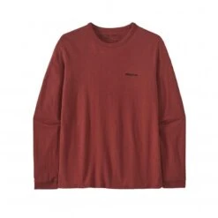 Women's Patagonia P-6 Logo Responsibili-Tee Long Sleeve T-Shirt (Burl Red)