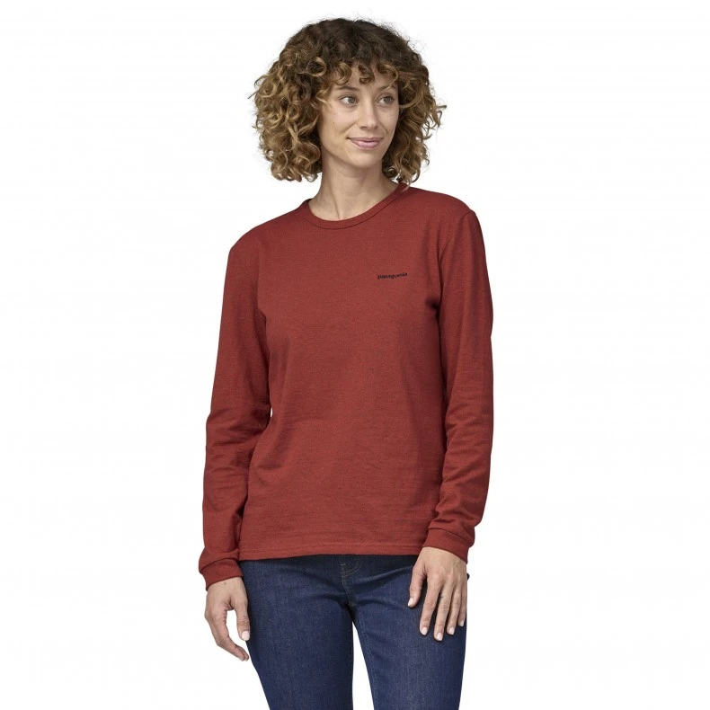 Women's Patagonia P-6 Logo Responsibili-Tee Long Sleeve T-Shirt (Burl Red) 5 Women's Patagonia P-6 Logo Responsibili-Tee Long Sleeve T-Shirt (Burl Red) - Image 3