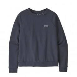 Women's Patagonia Regenerative Organic Certified Cotton Essential Crew Neck Sweatshirt (Smolder Blue)