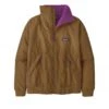 Women's Patagonia Shelled Synchilla Jacket (Nest Brown W/Amaranth Pink)