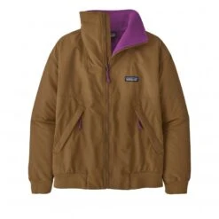 Women's Patagonia Shelled Synchilla Jacket (Nest Brown W/Amaranth Pink)
