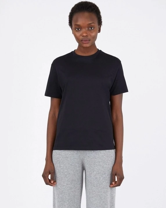 Women's Sunspel Boy Fit T-Shirt (Black) 4 Women's Sunspel Boy Fit T-Shirt (Black) - Image 2