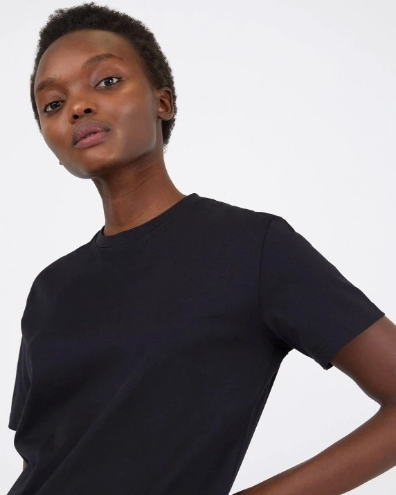 Women's Sunspel Boy Fit T-Shirt (Black) 6 Women's Sunspel Boy Fit T-Shirt (Black) - Image 4