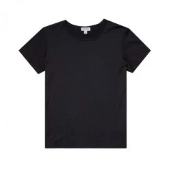 Women's Sunspel Boy Fit T-Shirt (Black)