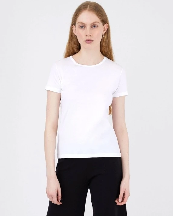 Women's Sunspel Classic T-Shirt (White) 4 Women's Sunspel Classic T-Shirt (White) - Image 2